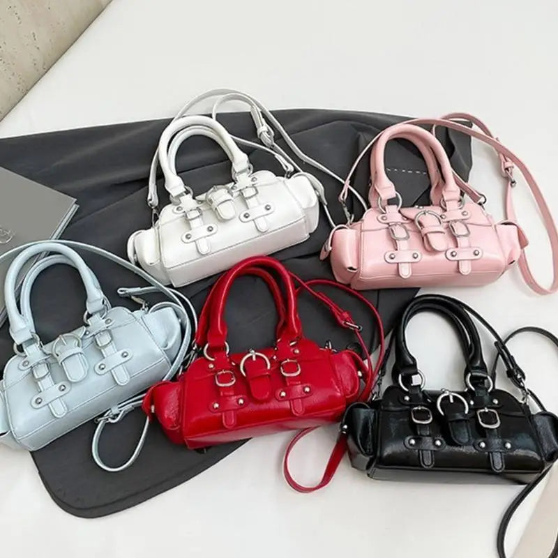 All-Matching Shoulder Bag for Woman Top Handle Bag Punk Styles Crossbody Bag Trendy Handbag PU Leather Bag