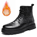 Plus Big Size 47 48 Men Pure Black Genuine Leather Boots With Zipper High Top Shoes Real Original Natural Handmade
